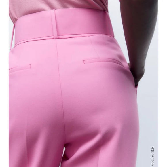 Zara Pants with Fabric-Covered Belt NWT - Picture 2 of 5
